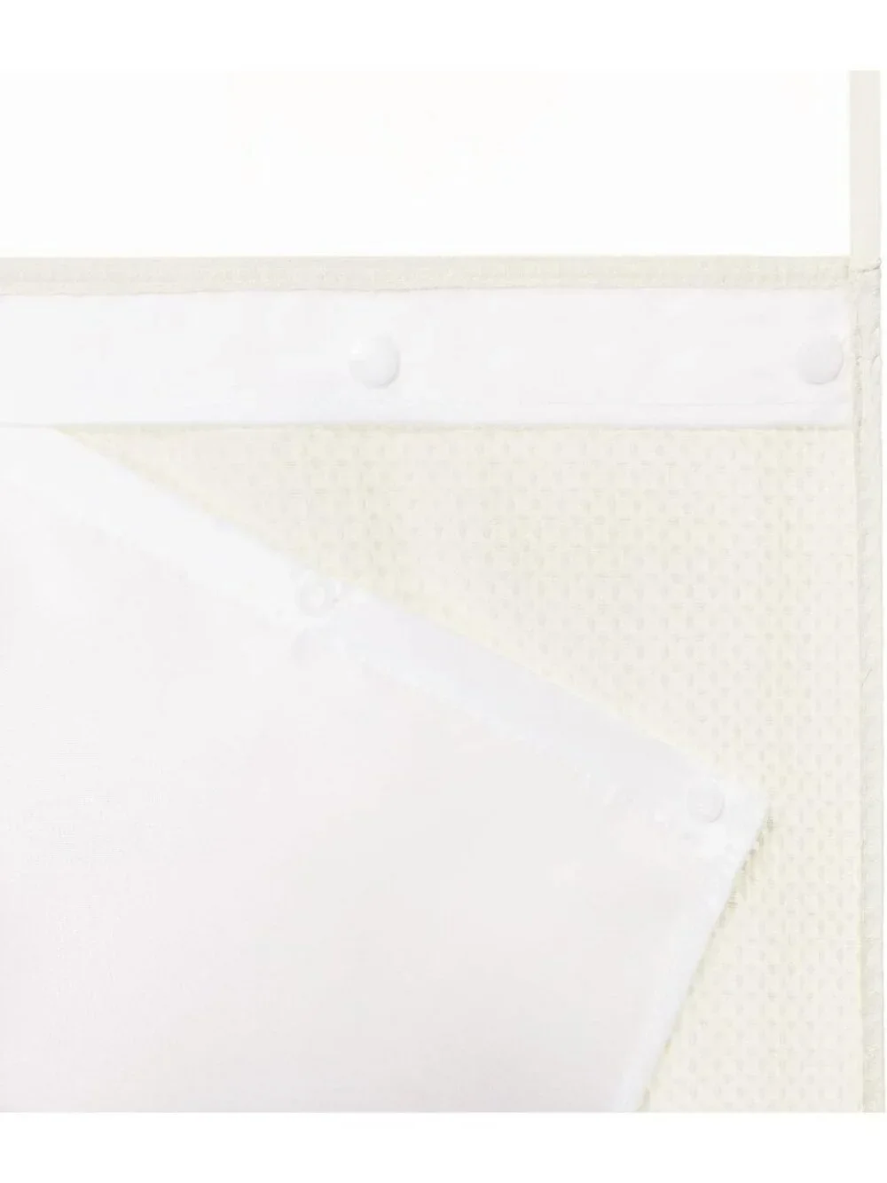 Heavyweight Cream Waffle Shower Curtain with Liner, 71x74, No Hook Design